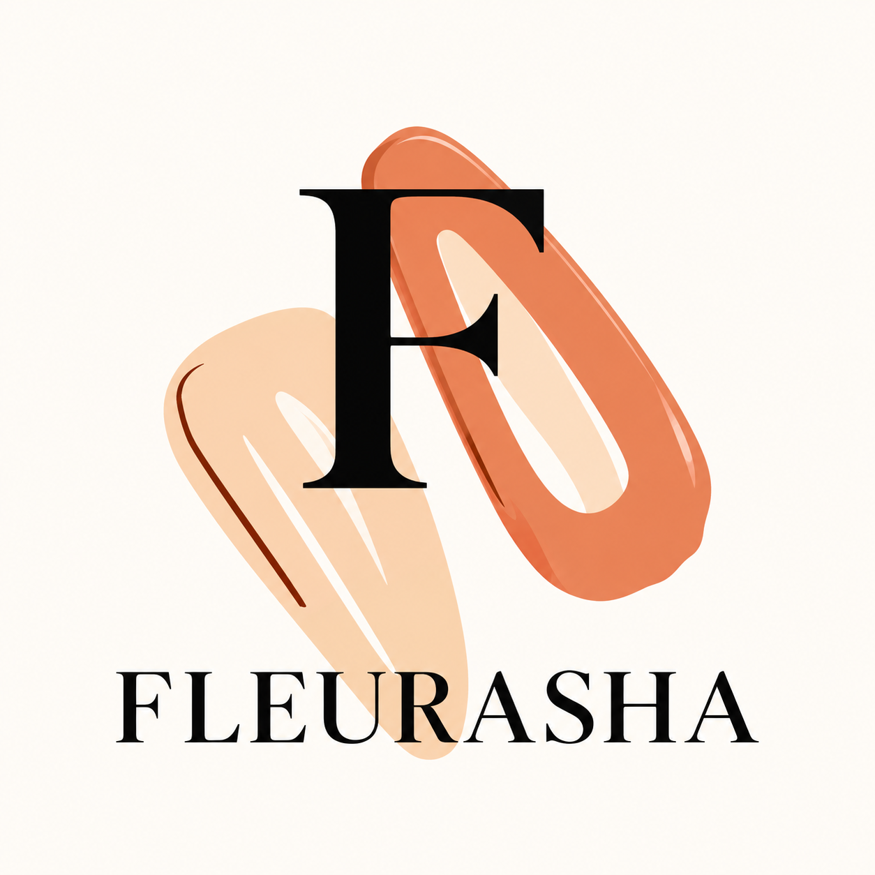 FLEURASHA FA logo with two hair clips